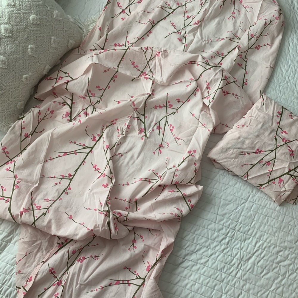 pink curtains